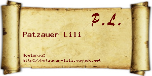 Patzauer Lili névjegykártya